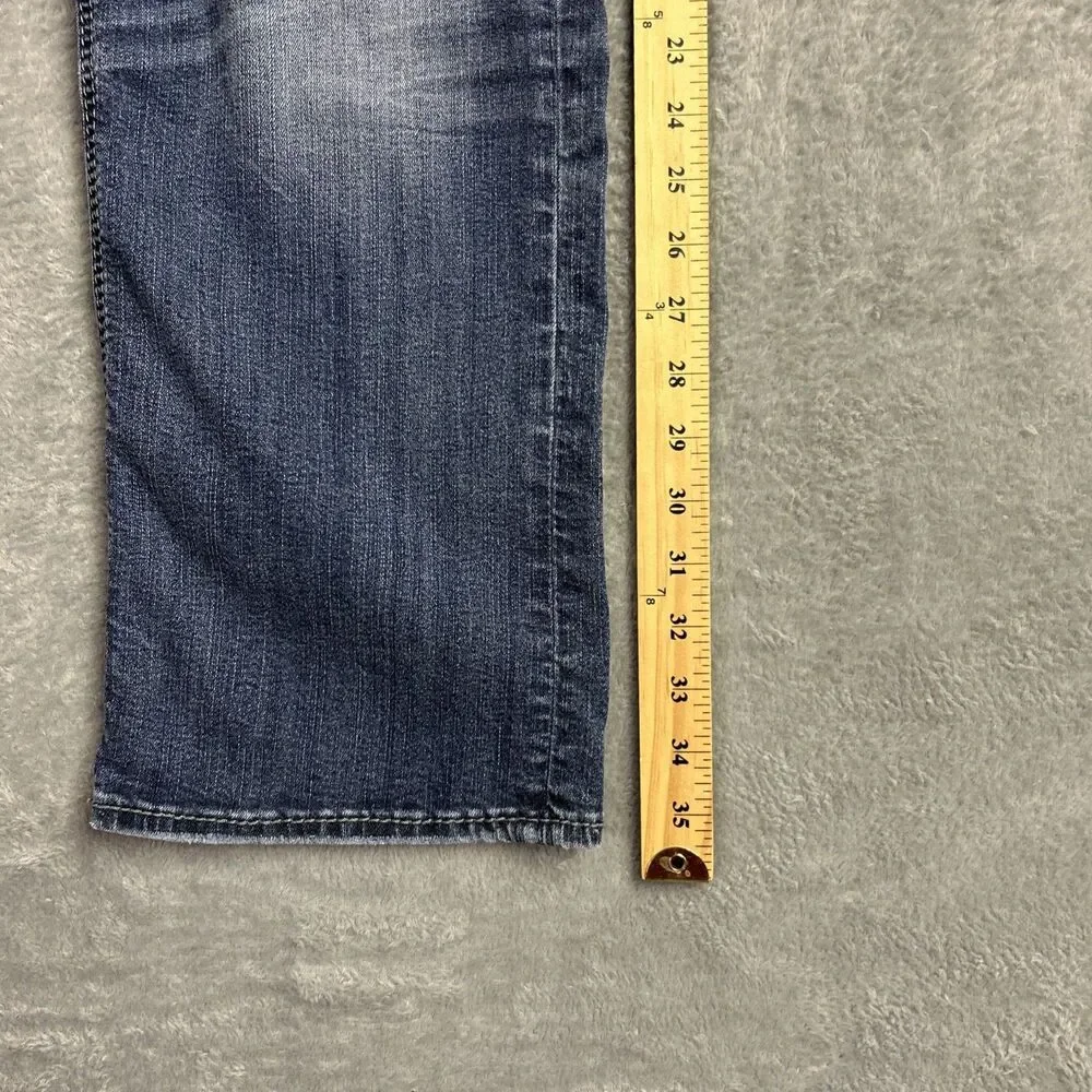 Silver Fluid Denim Suki Mid Capri Womens Jeans 14/23 Medium Wash Y2K